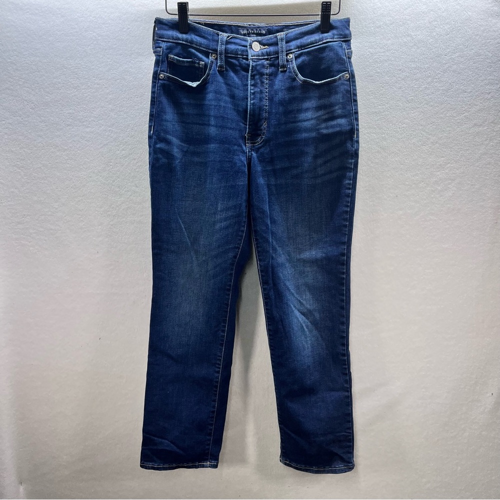Lucky‎ Brand High Rise Straight leg Zoe Jeans 4/27 Ankle Blue Denim Stretch 2896